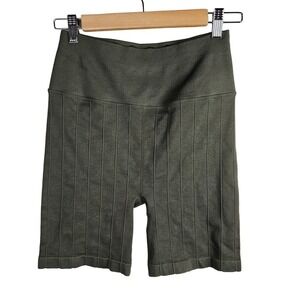 Spiritual Gangster Amara‎ Seamless Wide Rib Biker Shorts M/L Olive Green